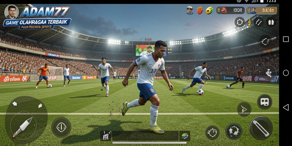 Tangkapan layar dari gameplay seru ADAM77 dengan pertandingan olahraga yang menegangkan.