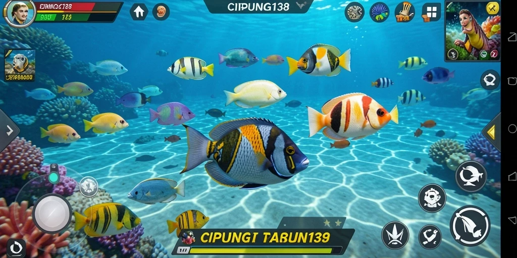 Screenshot utama CIPUNG138 menunjukkan aksi seru dalam menembak ikan.