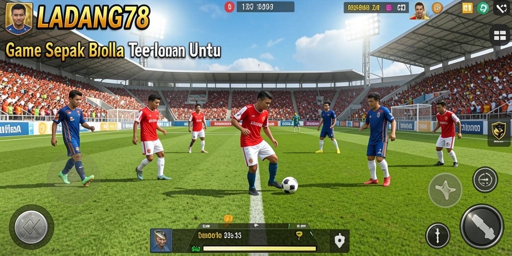 Tampilan gameplay menarik dalam LADANG78 yang menampilkan pertandingan sepak bola.