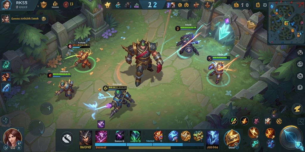 Gameplay seru dari RK55 dengan pertarungan tim yang mendebarkan.