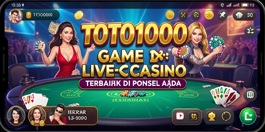 Screenshot gameplay TOTO1000 menampilkan dealer langsung yang ramah dan interaktif.