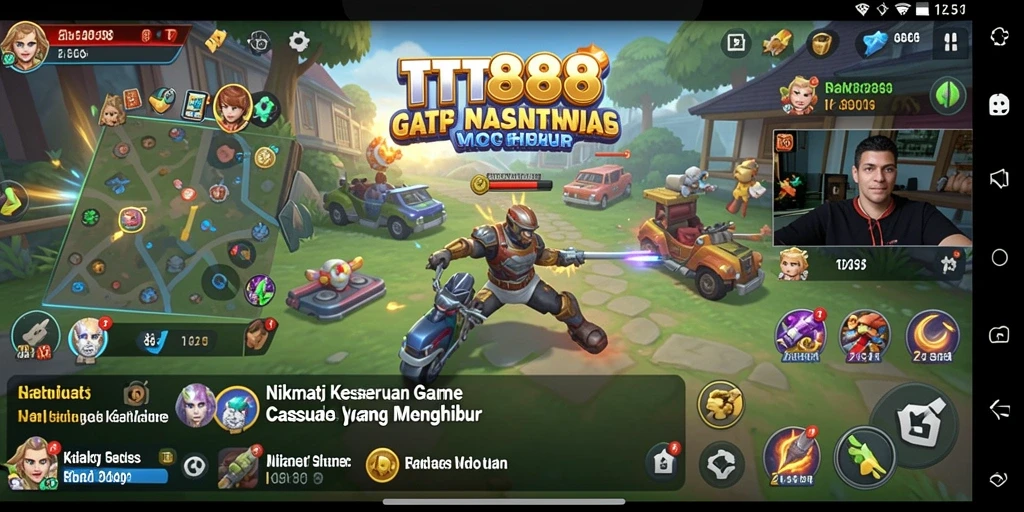 Screenshot TTT888 menampilkan gameplay yang ceria dan penuh warna.